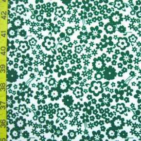  Green/White Floral Print on Nylon Spandex
