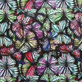 Multi-Colored Butterflies Print on Polyester Spandex