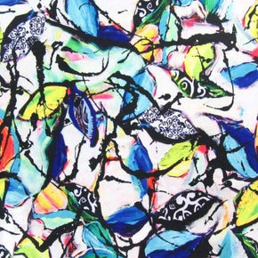 Multi-Colored Modern Art Print on Polyester Spandex