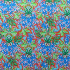 Multi-Colored Floral Print on Polyester Spandex