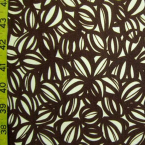 Off-White/Coffee Bean Print on Polyester Spandex