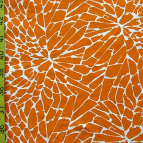  Orange/White Cracked Glass Print on Nylon Spandex