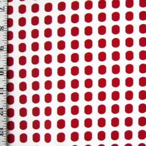  Red/White Polka Dot Print on Nylon Spandex