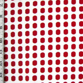  Red/White Polka Dot Print on Nylon Spandex