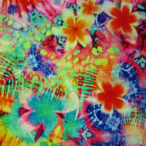 Multi-Colored Watercolor Floral Printed Velvet 