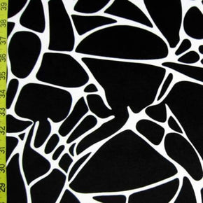  Black/White Mosaic Animal Print Printed Velvet 