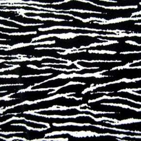  Black/White Zebra Print Printed Velvet 