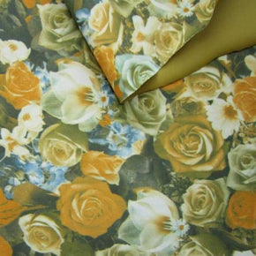 Multi-Colored Matte Floral Printed Vinyl 