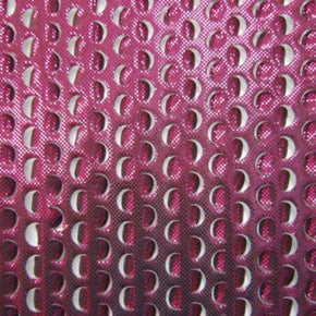  Red/Punch Holes Metallic Foil on Polyester Spandex
