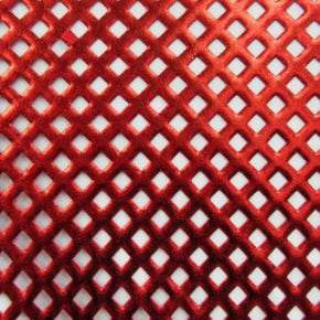  Red/Punch Diamond Cut Metallic Foil on Polyester Spandex