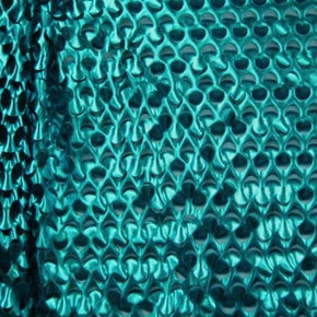  Turquoise/Punch Punched Holes Metallic Spandex
