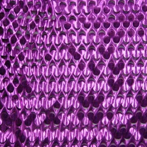  Violet/Punch Punched Holes Metallic Spandex
