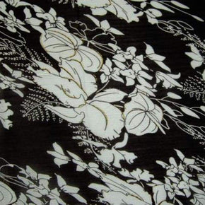  Black/White Floral Chiffon 