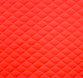  Neon Coral Quilted Print on Polyester Spandex