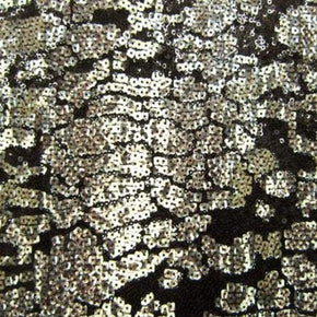 Gold/Black Fancy Sequin on Polyester Spandex