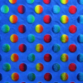  Royal Rainbow Dots Print on Nylon Spandex