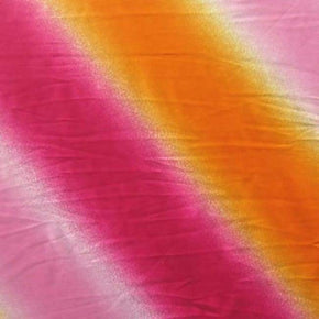  Orange/Fuchsia Rainbow Ombre Print on Polyester Spandex