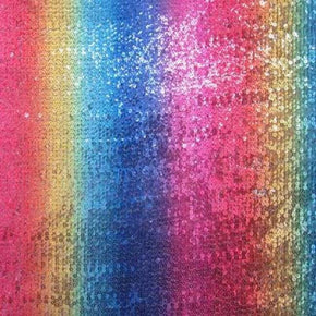 Multi-Colored Shiny Rainbow Sequins on Mesh