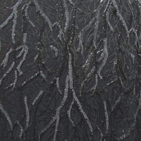  Black Fancy Two-Tone Sequins on Mesh