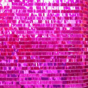  Fuchsia Shiny Solid Colored Rectangle Sequins on Mesh