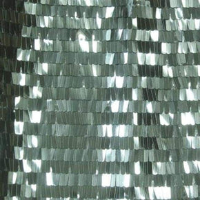  Gun Metal Shiny Solid Colored Rectangle Sequins on Mesh