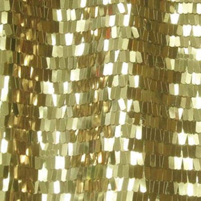  Light Gold Shiny Solid Colored Rectangle Sequins on Mesh