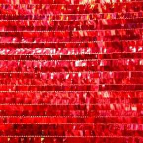  Red Shiny Solid Colored Rectangle Sequins on Mesh