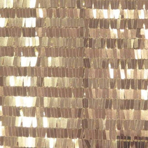  Light Peach/Peach/Tan Shiny Rectangle Sequins on Mesh