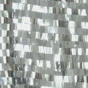  Silver/Tan Shiny Rectangle Sequins on Mesh