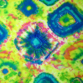 Multi-Colored Psychedelic Swirl Print on Polyester Spandex