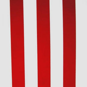  Red/White Matte Vertical 2" Stripes Print on Nylon Spandex