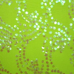  Apple Green Holographic Sequins on Polyester Spandex