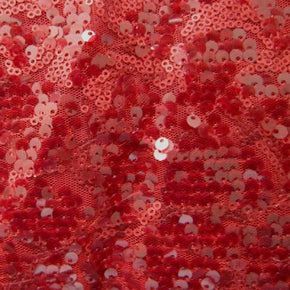  Red Sequins on Mesh