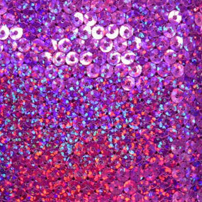  Purple Holographic 5mm Sequins on Stretch Mesh