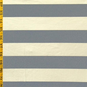 Steel/Natural Stripes Print on Polyester Spandex