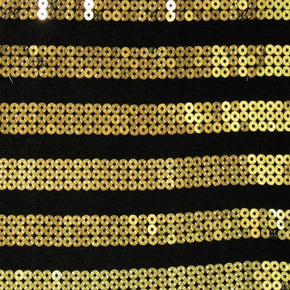  Gold/Black Shiny Fancy 2mm Sequins on Polyester Spandex