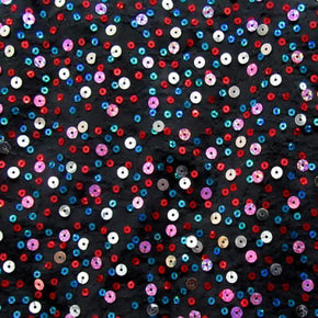 Black Sequins on Polyester Spandex