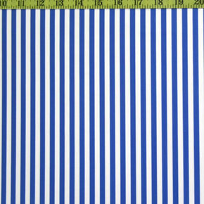 Royal Vertical Stripe Print on Polyester Spandex