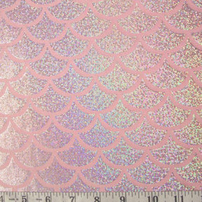 Silver/Light Pink Mermaid Holographic Foil on Nylon Spandex