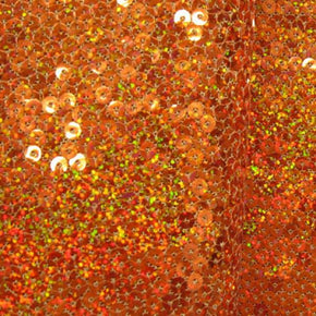  Orange Holographic 5mm Sequins on Stretch Mesh