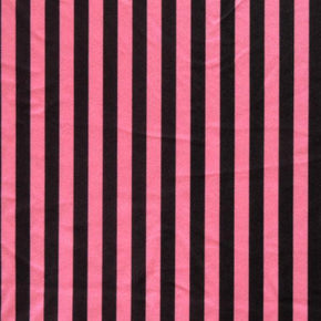  Black/Neon Pink Vertical Stripe Print on Nylon Spandex
