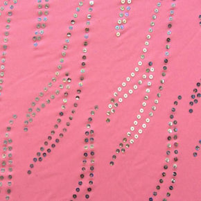  Pink Holographic Sequins on Stretch Mesh