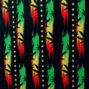 Multi Color/Black Leaf Printed Spandex Fabric