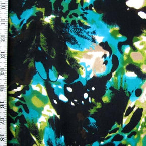 Multi-Colored Colorful Watercolor Print on Nylon Spandex