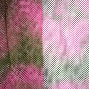 Pink/Olive Horizontal Streaks Fishnet 
