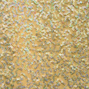  Silver/Mocha Holographic Squiggle 2mm Sequins on Polyester Spandex