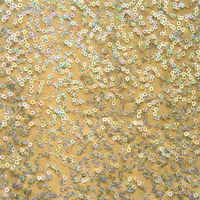  Silver/Mocha Holographic Squiggle 2mm Sequins on Polyester Spandex