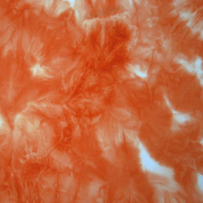 Orange/White Colorful Watercolor Print on Polyester Spandex