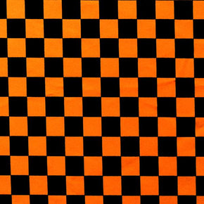 Orange/Black Checker Print on Spandex