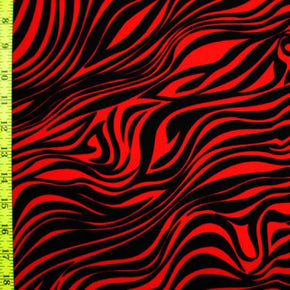 Black/Red Animal Print on Nylon Spandex